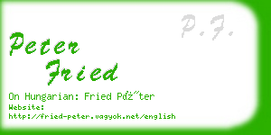 peter fried business card